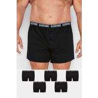 BadRhino Men's 5 Pack Button Up Loose Fit Boxers in Black | Size: Large