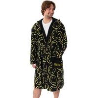 Nirvana Men's Hooded Bathrobe | Black | Official Merch | Size: 2XL