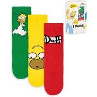 The Simpsons Men's Calf Socks Set of 3 | Multicoloured | Official | Size: 7-11