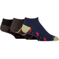 SOCKSHOP Wild Feet Men's Mens 3 Pair Novelty Cotton Trainer Socks | Size: 7-11