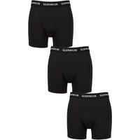Glenmuir Men's Mens 3 Pack Cotton & Bamboo Blend Long Leg Trunks in Black | Size: Medium