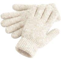 Beechfield Men's Cosy Cuffed Marl Ribbed Winter Gloves in Light Beige