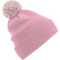Beechfield Men's Two Tone Cuffed Orange Beanie in Light Pink