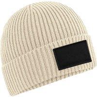 Beechfield Men's Fashion Patch Beanie in Beige