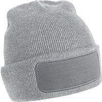Beechfield Men's Patch Beanie in Grey