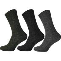 Universal Textiles Men's Wool Blend Non Elastic Top Light Hold Socks (Pack Of 3) in Green | Size: 6-11