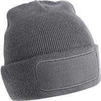 Beechfield Men's Original Woven Patch Beanie in Mid Grey
