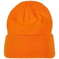 Build Your Brand Men's Heavy knit Beanie in Orange