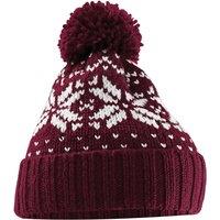 Beechfield Men's Snowstar Fair Isle Beanie in Burgundy