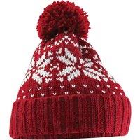 Beechfield Men's Snowstar Fair Isle Beanie in Red