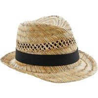 Beechfield Men's Straw Summer Trilby in Natural | Size: S/M