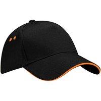 Beechfield Men's Ultimate Sandwich Peak Cap in Jet Black