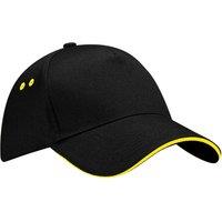 Beechfield Men's Ultimate Sandwich Peak Cap in True Black