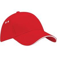 Beechfield Men's Ultimate Sandwich Peak Cap in Red