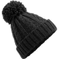Beechfield Men's Cable Knit Melange Beanie in Black