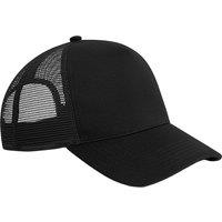 Beechfield Men's Microknit Snapback Trucker Cap in Black