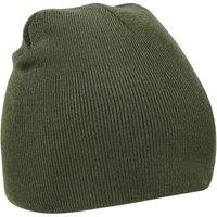 Beechfield Men's Plain Basic Knitted Winter Beanie Hat in Dark Olive