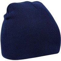 Beechfield Men's Plain Basic Knitted Winter Beanie Hat in Navy