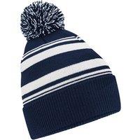 Beechfield Men's Fan Striped Beanie in Mid Navy