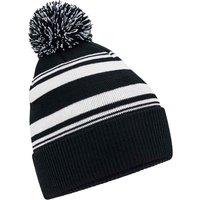 Beechfield Men's Fan Striped Beanie in True Black