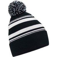 Beechfield Men's Fan Striped Beanie in Jet Black