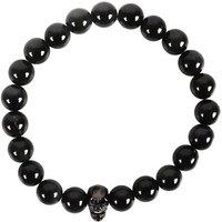 Something Different Men's Obsidian Skull Bracelet in Black