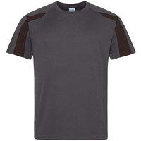 AWDis Cool Men's Contrast Moisture Wicking T-Shirt in Charcoal | Size: Large
