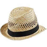 Beechfield Men's Straw Summer Trilby in Natural | Size: Large/XL