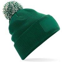 Beechfield Men's Snowstar Patch Beanie in Bottle Green