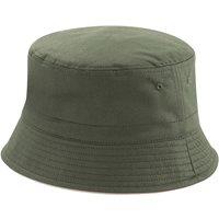 Beechfield Men's Reversible Bucket Hat in Olive | Size: S/M