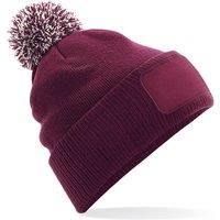 Beechfield Men's Snowstar Patch Beanie in Burgundy