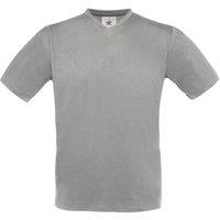B&C Men's Exact V Neck T-Shirt in Grey | Size: Large