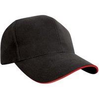 Result Men's Heavy Brushed Cotton Baseball Cap in Black