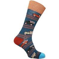 Simply Essentials Men's Toys Van Socks in Mid Blue | Size: 6-11