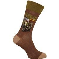 Simply Essentials Men's Toys Safari Truck Socks in Brown | Size: 6-11