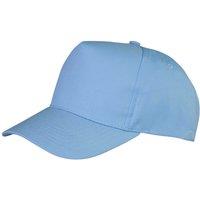 Result Men's Boston 5 Panel Polycotton Baseball Cap in Baby Blue