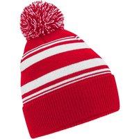Beechfield Men's Fan Striped Beanie in Red