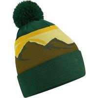 Beechfield Men's Mountain Pom Pom Beanie in Dark Green