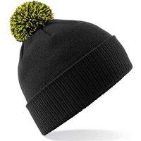Beechfield Men's Two Tone Cuffed Orange Beanie in True Black