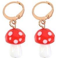 Something Different Men's Toadstool Dangle Earrings in Red
