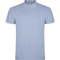 ROLY Men's Star Short-Sleeved Polo Shirt in Duck Egg Blue | Size: Large