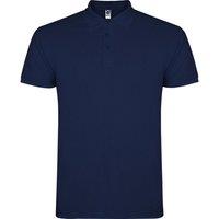 ROLY Men's Star Short-Sleeved Polo Shirt in Navy | Size: Large