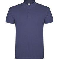 ROLY Men's Star Short-Sleeved Polo Shirt in Bright Blue | Size: 3XL