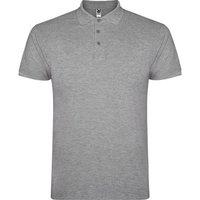 ROLY Men's Star Short-Sleeved Polo Shirt in Grey | Size: 3XL