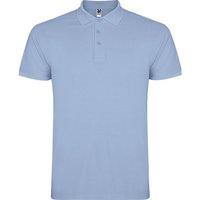 ROLY Men's Star Short-Sleeved Polo Shirt in Light Blue | Size: 2XL