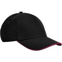 Beechfield Men's Classic Cotton Sandwich Peak Cap in Black