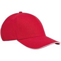 Beechfield Men's Classic Cotton Sandwich Peak Cap in Red