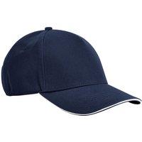 Beechfield Men's Classic Cotton Sandwich Peak Cap in Mid Navy