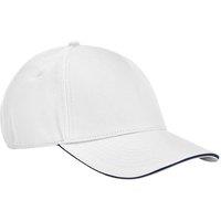 Beechfield Men's Classic Cotton Sandwich Peak Cap in White