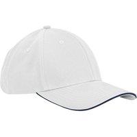 Beechfield Men's Classic 6 Panel Cotton Sandwich Peak Cap in White